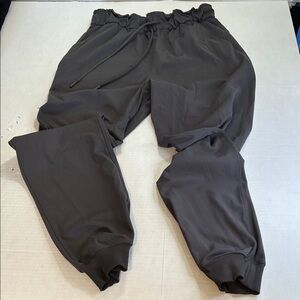 LULULEMON ATHLETIC PANTS STRETCH HIGH RISE FULL LENGTH GRAY JOGGER PANTS SZ 6
